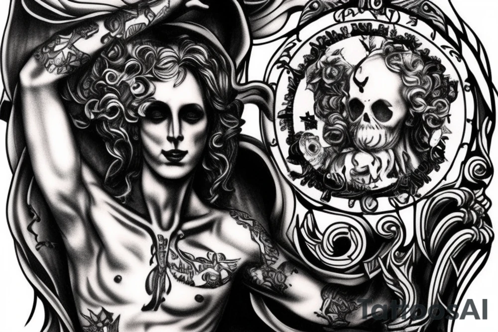 David sculpture in gothic style tattoo idea