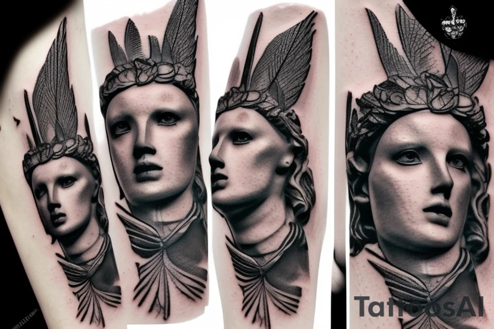 David sculpture in gothic style tattoo idea