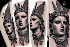 David sculpture in gothic style tattoo idea