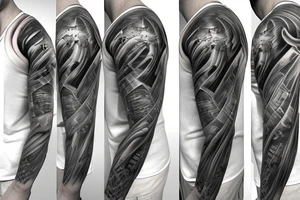 Full sleeve, USMC, Battle, War, Firefighter tattoo idea