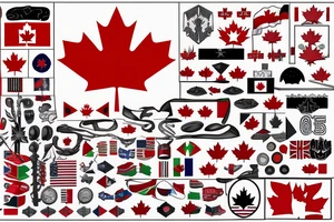 Lebanon flag with the Canadian flag blend together tattoo idea