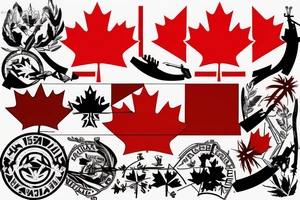 Lebanon flag with the Canadian flag blend together tattoo idea