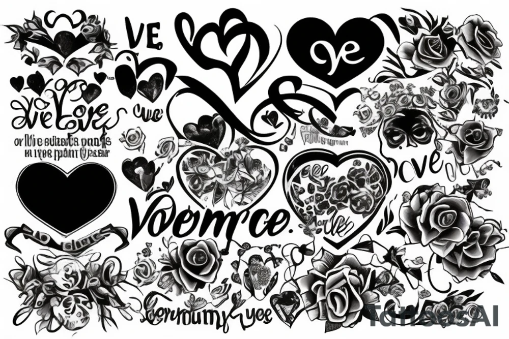 L.o.v.e with the synonym of love out values everything tattoo idea