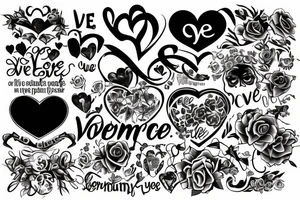 L.o.v.e with the synonym of love out values everything tattoo idea