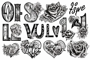 L.o.v.e with the synonym of love out values everything tattoo idea