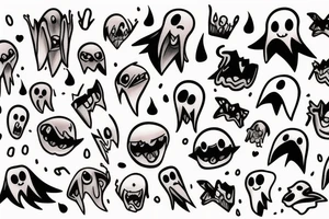 Cute cartoon ghost tattoo idea