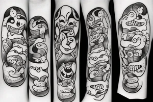 Cute cartoon ghost tattoo idea