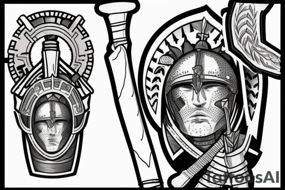 roman soldier holding shield and sword with fully armored tattoo idea roman soldier holding shield and sword with fully armored tattoo idea
