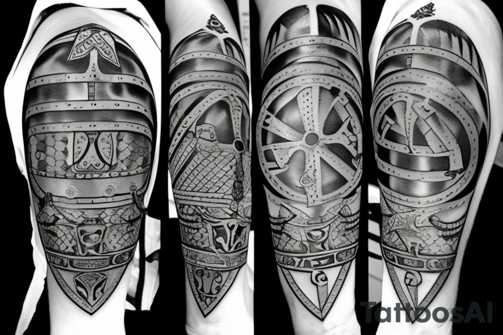 roman soldier holding shield and sword with fully armored tattoo idea roman soldier holding shield and sword with fully armored tattoo idea