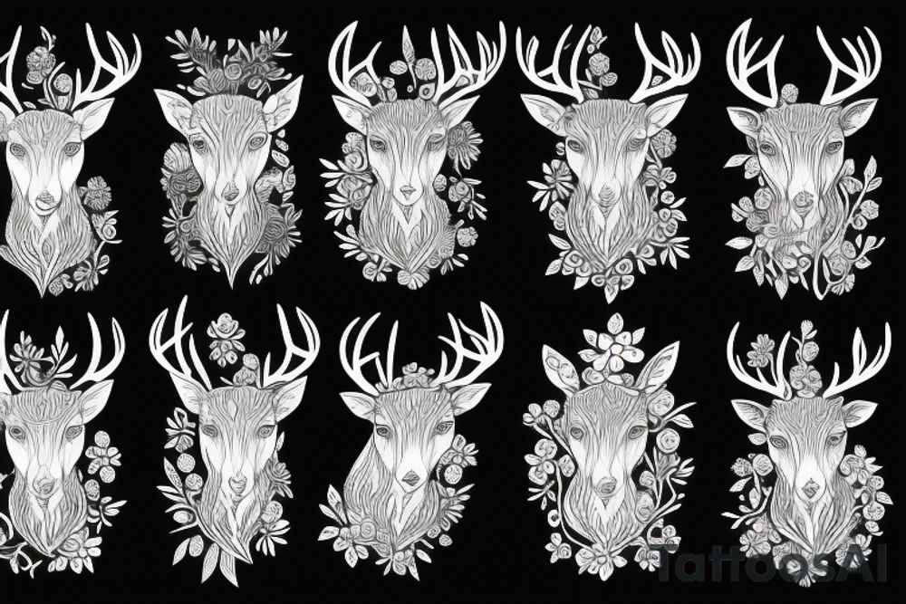 psychedelic deer tattoo idea