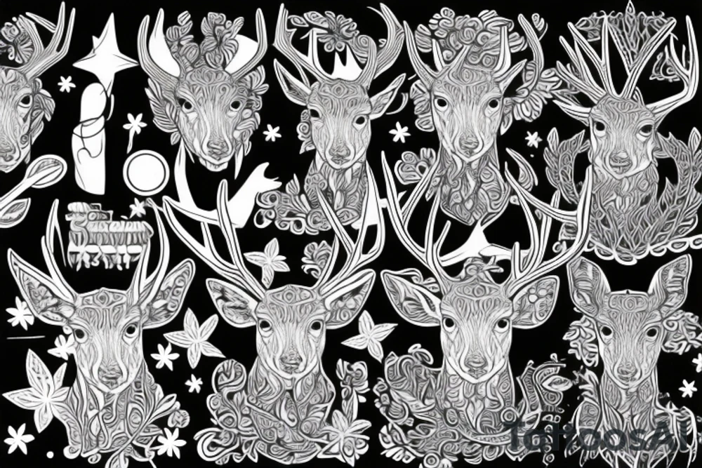 psychedelic deer tattoo idea