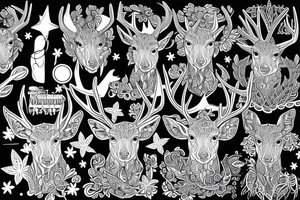 psychedelic deer tattoo idea