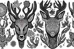 psychedelic deer, dmt tattoo idea