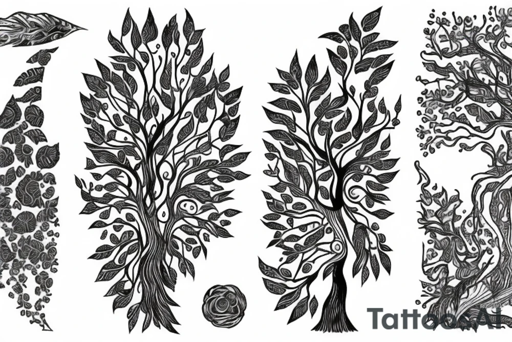psychedelic forest tattoo idea