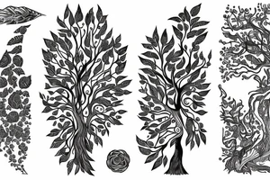 psychedelic forest tattoo idea