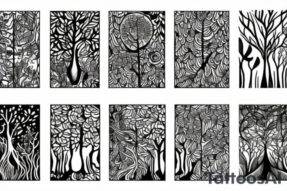 psychedelic forest tattoo idea