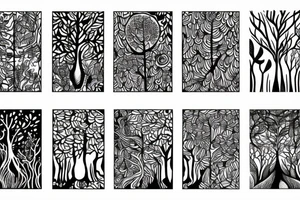 psychedelic forest tattoo idea