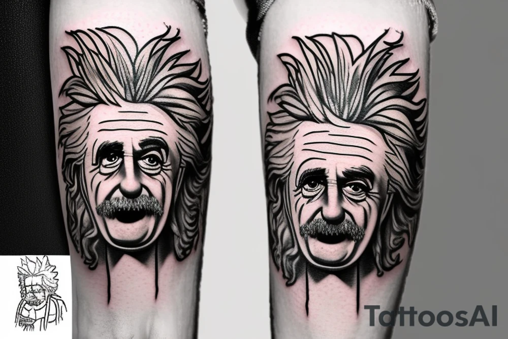 rick sanchez half albert einstein tattoo idea