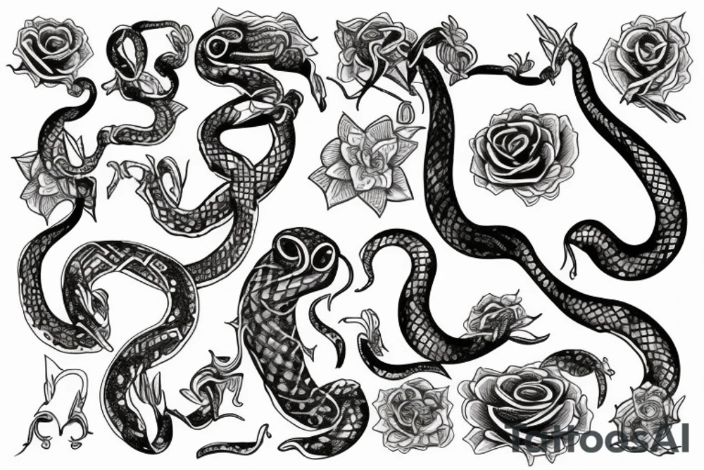 Snake and mony tattoo idea