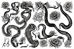 Snake and mony tattoo idea