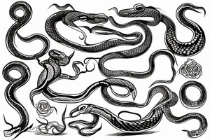 Snake and mony tattoo idea