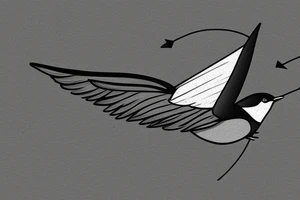 swallow with arrow in wing tattoo idea