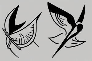 swallow with arrow in wing tattoo idea