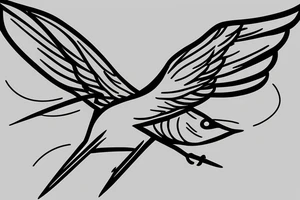 swallow with arrow going throug wing tattoo idea