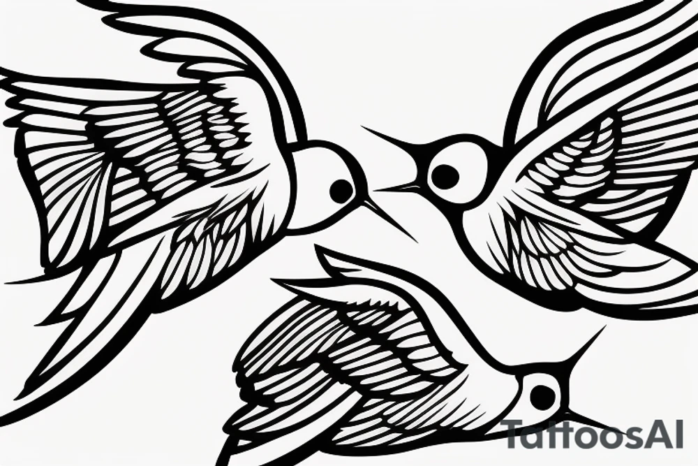 two swallows flying next to each other tattoo idea