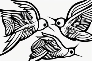 two swallows flying next to each other tattoo idea