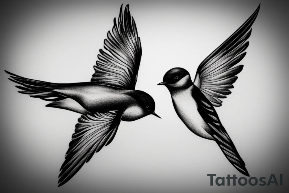 two swallows flying next to each other tattoo idea