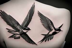 two swallows flying next to each other tattoo idea