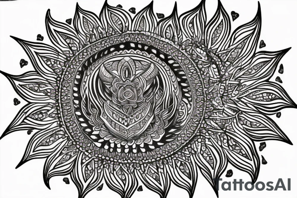 Phoenix in a mandala tattoo idea