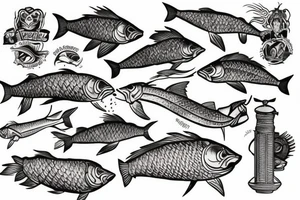 Pike fish tattoo idea
