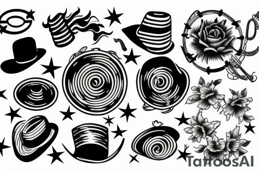 Cowboy with two revolves tattoo idea