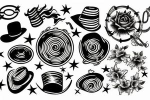 Cowboy with two revolves tattoo idea