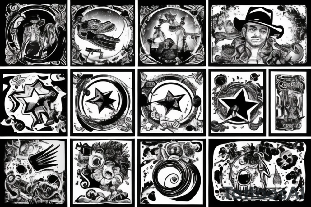 Cowboy with two revolves tattoo idea