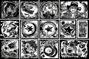 Cowboy with two revolves tattoo idea