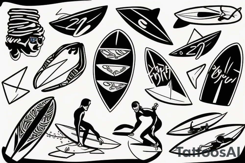surfing tattoo idea