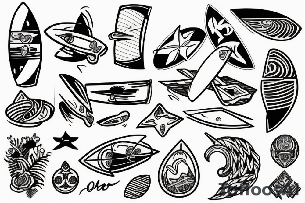 surfing tattoo idea