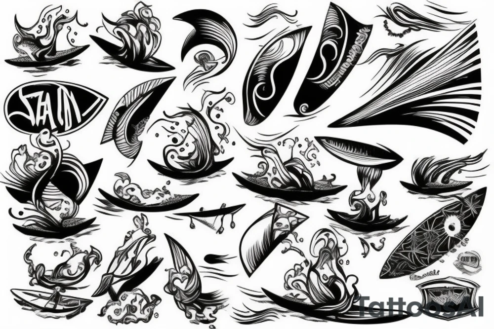 surfing tattoo idea