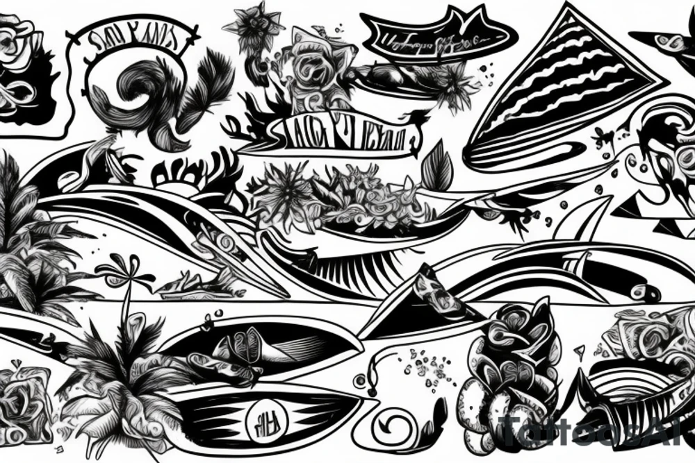 surfing tattoo idea