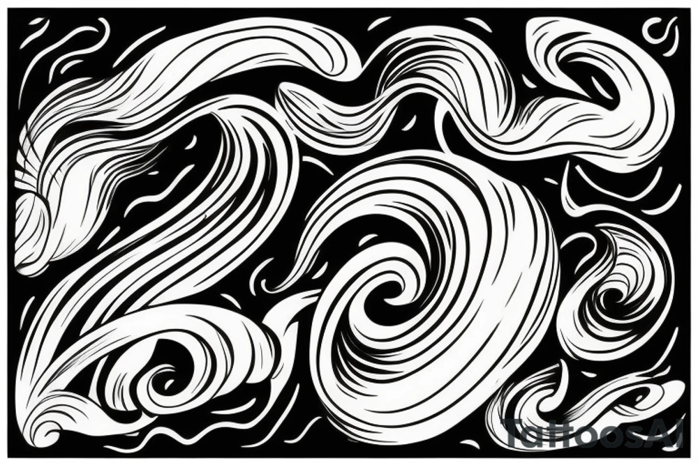 surf art wave tattoo idea