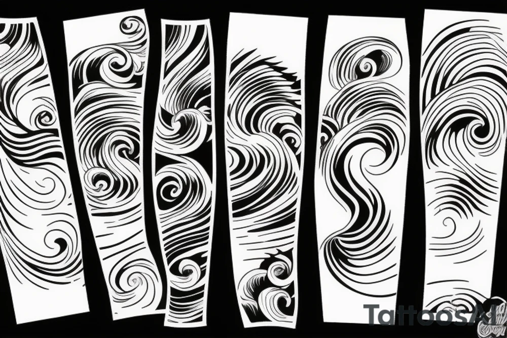 surf art wave tattoo idea