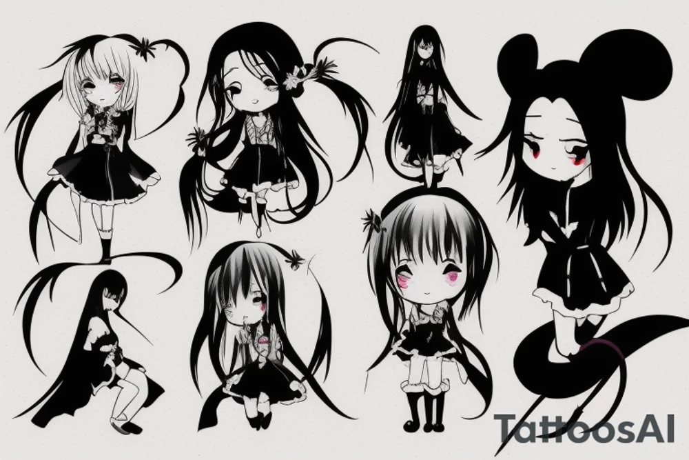 anime vampire girl tattoo idea
