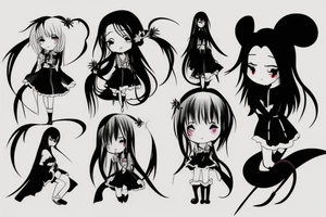 anime vampire girl tattoo idea