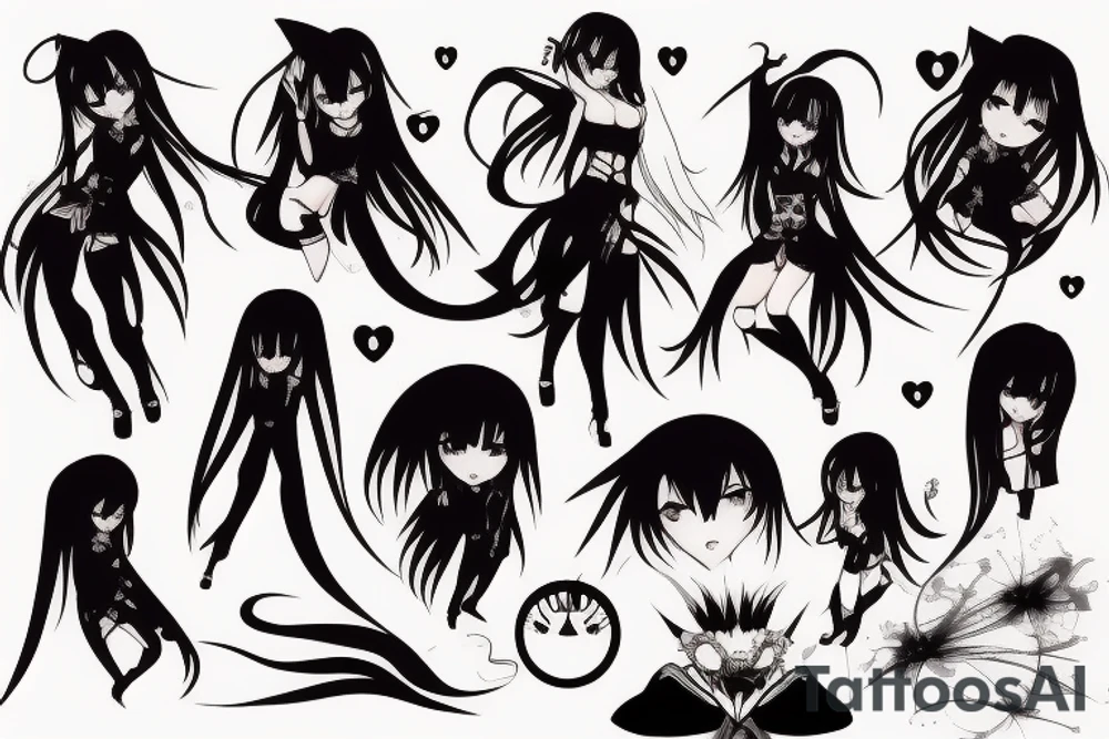 anime vampire girl tattoo idea