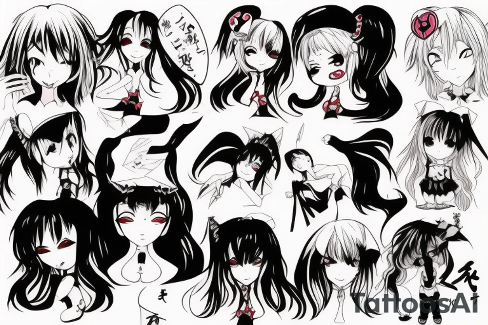 anime vampire girl tattoo idea