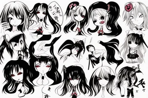 anime vampire girl tattoo idea