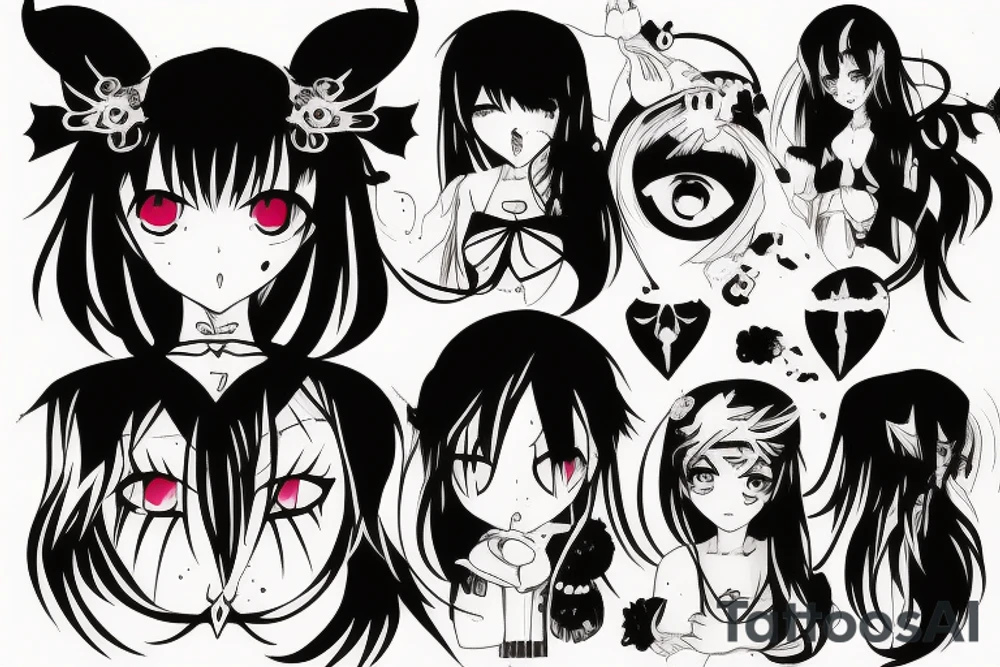 anime vampire girl tattoo idea